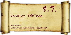 Vendler Tünde névjegykártya